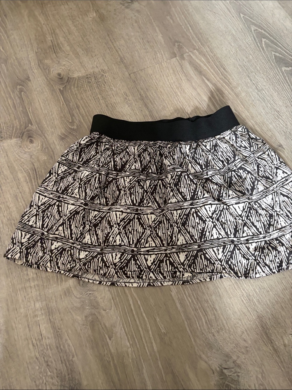 Black and White Patterned Skirt - Women's Casual Skirt